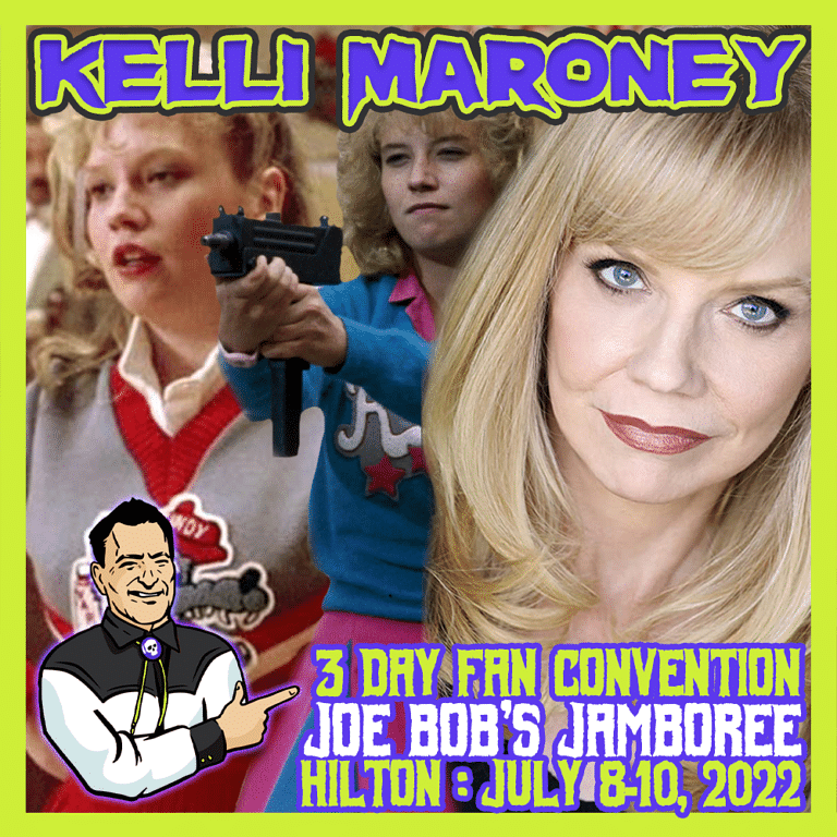 Kelly Maroney's Joe Bob's Armoury featuring Joe Bob Briggs and Darcy the Mail Girl.
