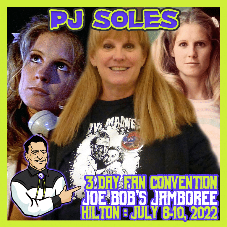 Poster for Joe Bob Briggs' Jamboree Convention featuring Joe Bob Briggs and Darcy the Mail Girl.